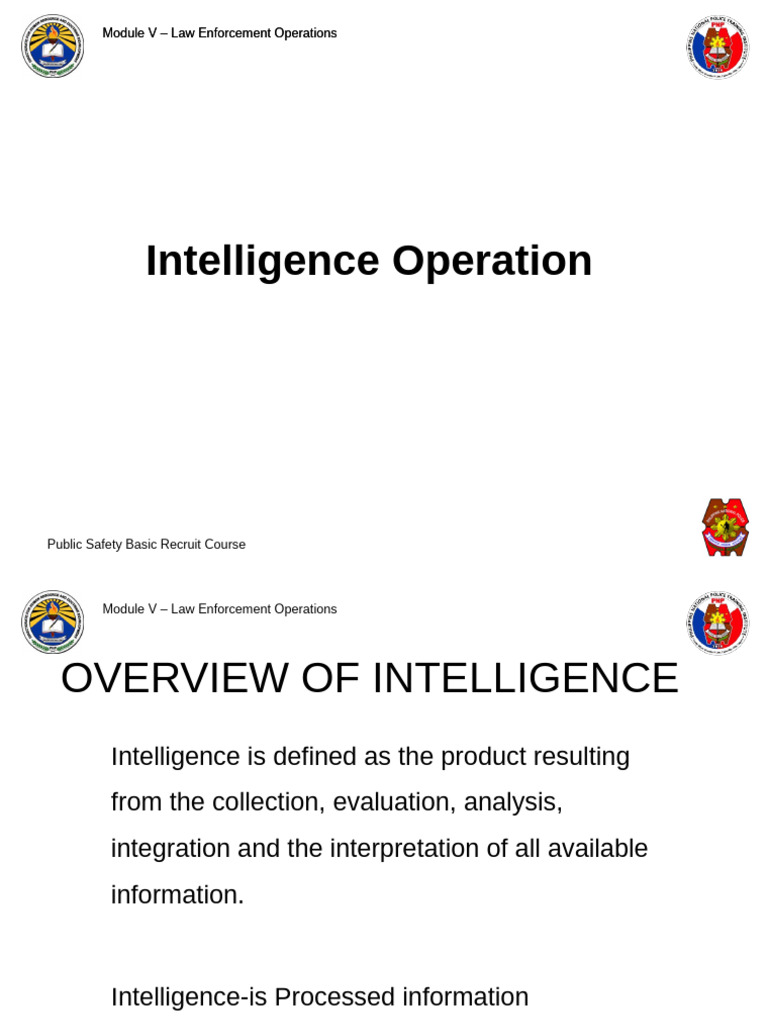 Law Enforcement Intelligence Operations Guide | PDF | Perception ...