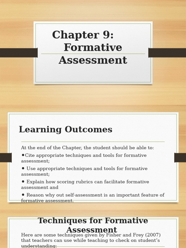 Formative Assessment Techniques Explained | PDF | Teachers | Learning