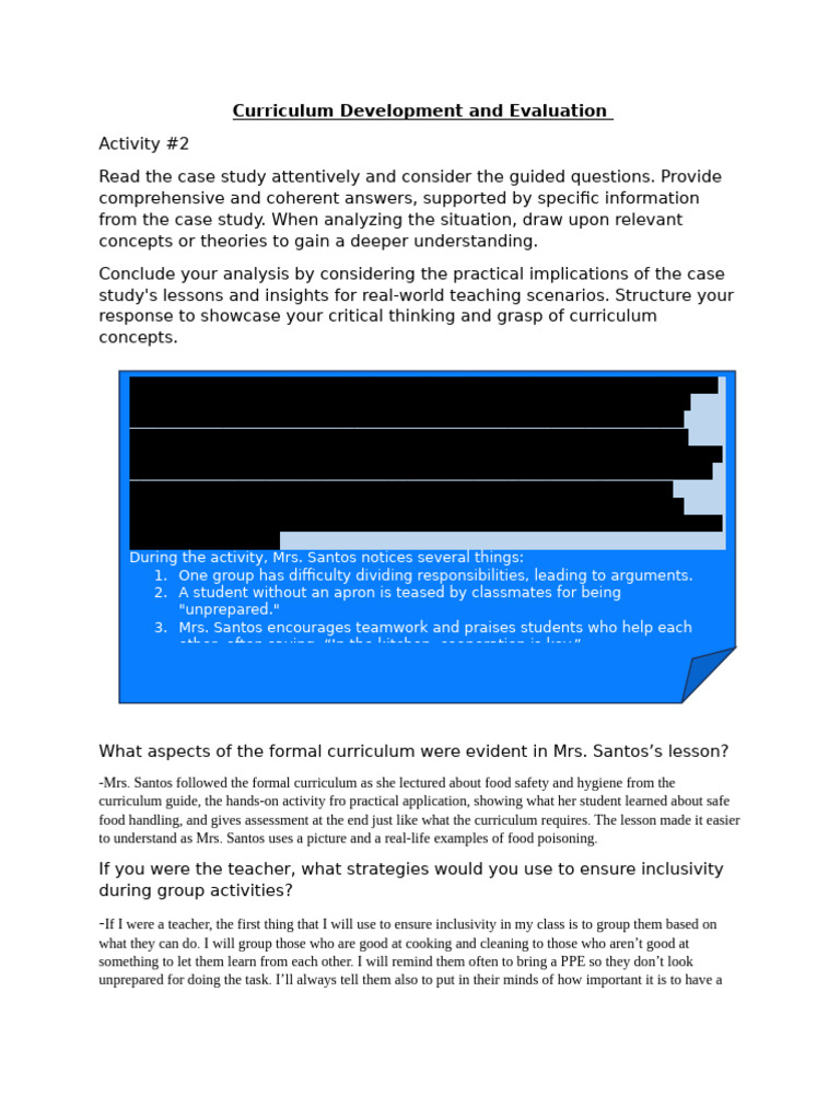 Activity Curriculum Development and Evaluation | PDF | Curriculum ...