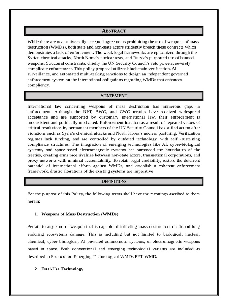 Enhancing WMD Enforcement with Tech | PDF | Weapons Of Mass Destruction ...