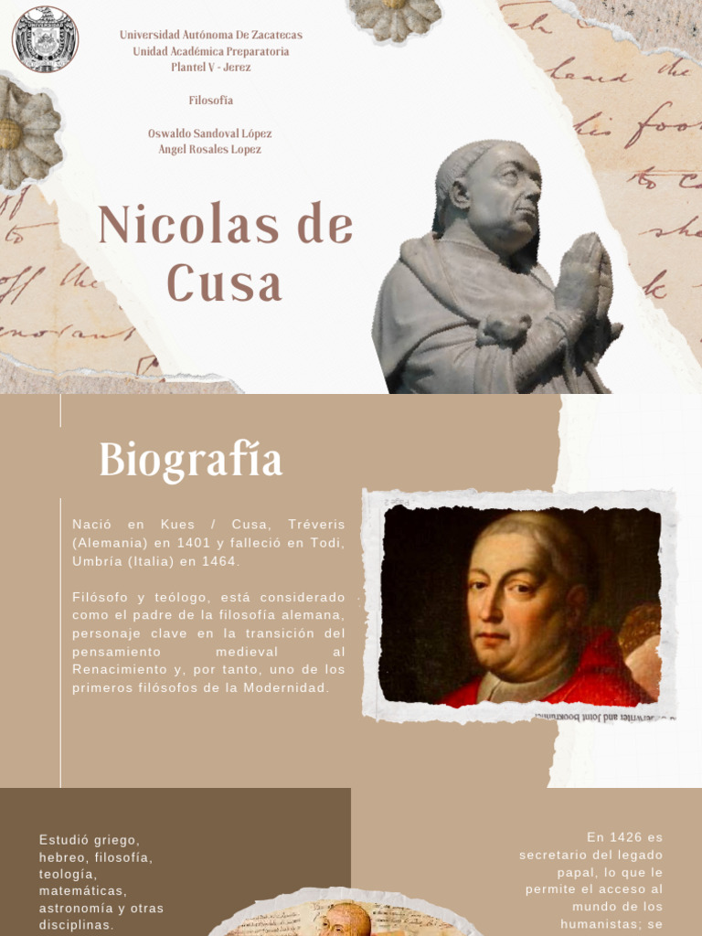 Nicolás de Cusa: Biografía y Pensamiento | PDF