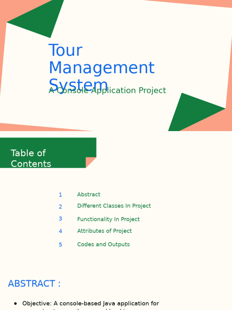 Tour Management System Overview | PDF | Class (Computer Programming ...