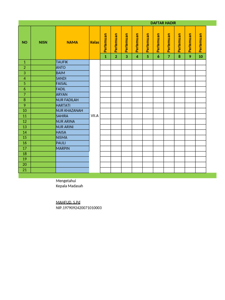 Absen Kelas | PDF