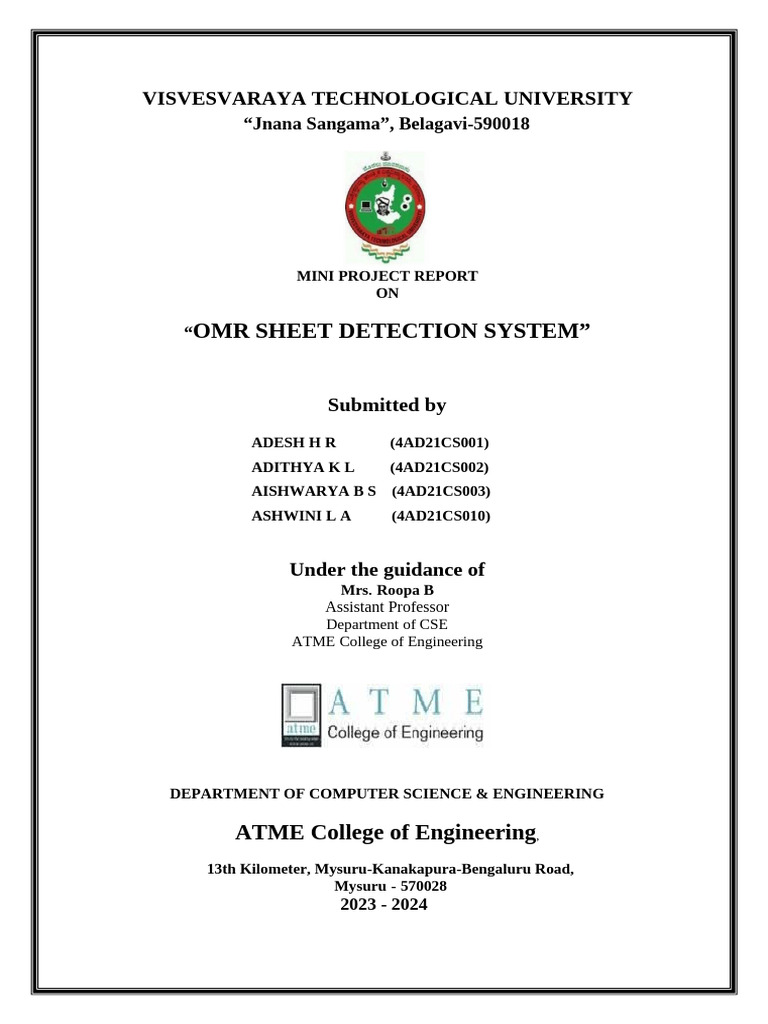OMR Sheet Detection System Overview | PDF | Image Scanner | Html