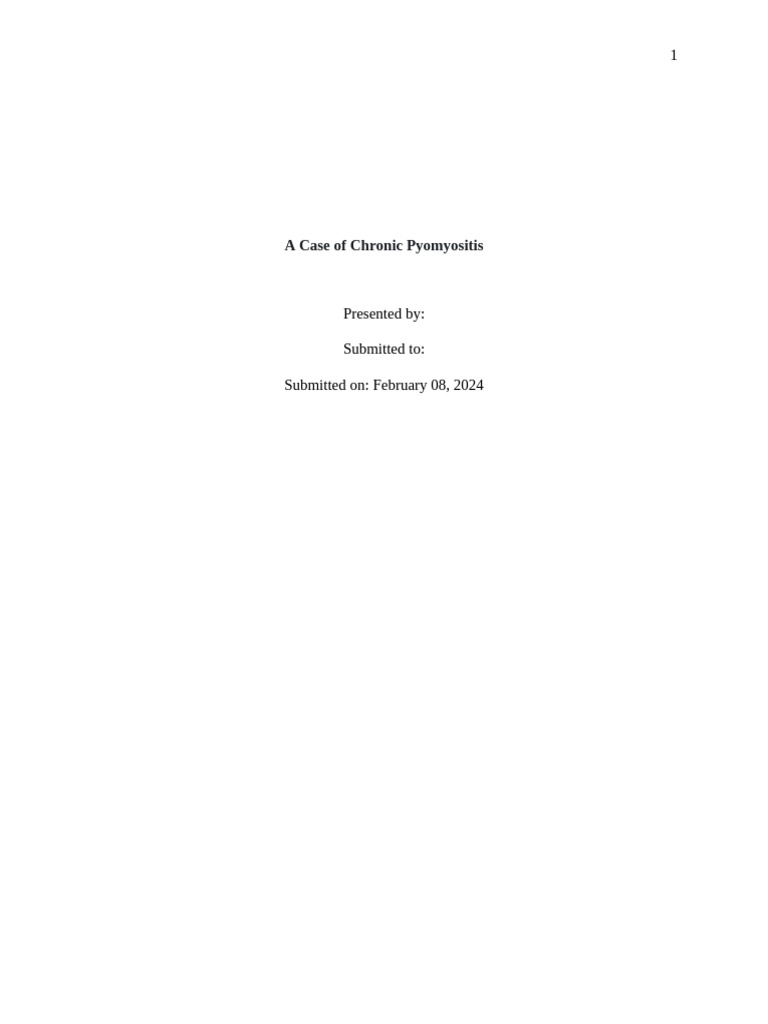 Chronic Pyomyositis Case Study in Child | PDF | Physical Therapy ...