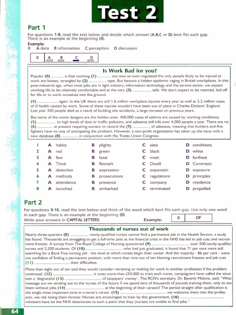 Cambridge English Advanced Test 2 | PDF