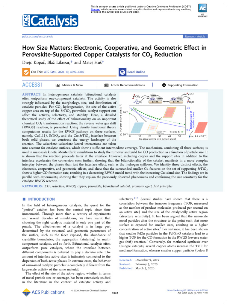 Copper Catalysts for CO2 Reduction Insights | PDF | Catalysis | Adsorption