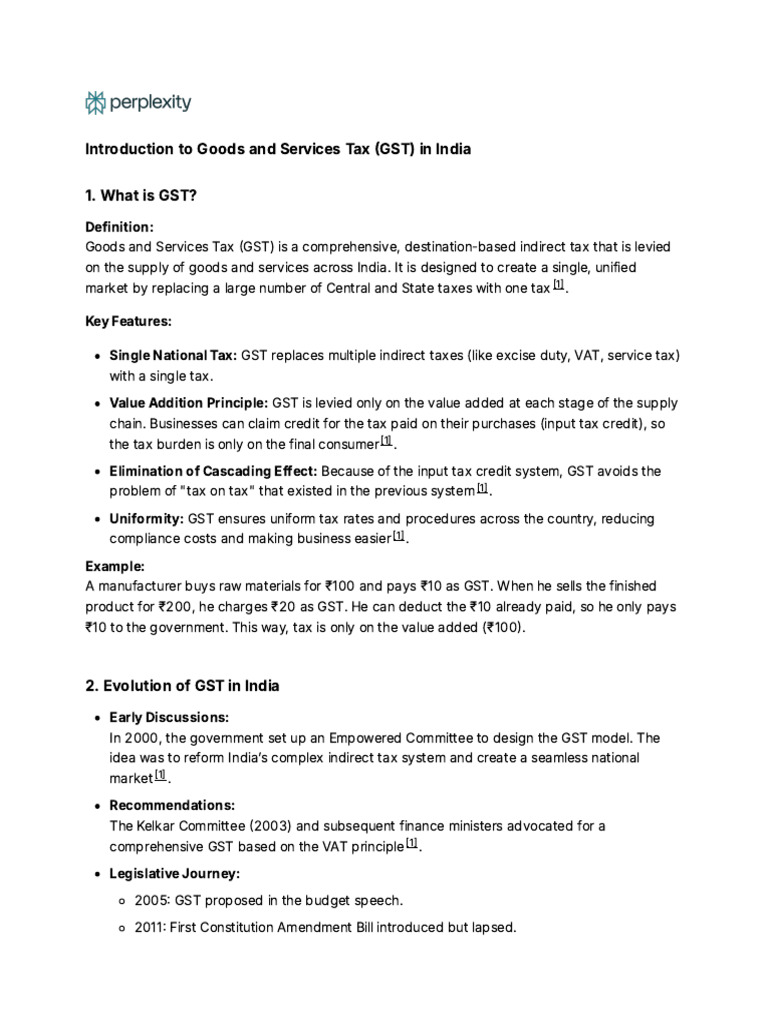 Overview of GST in India | PDF | Taxes | Value Added Tax