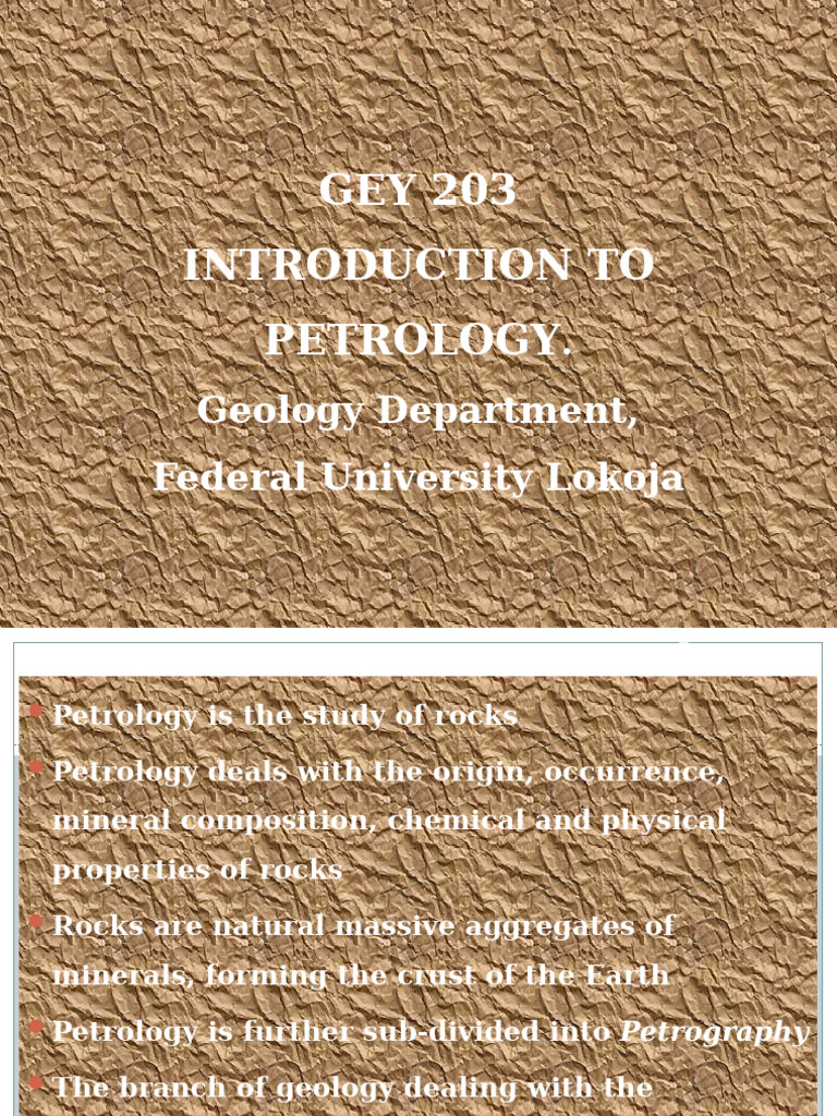 Introduction to Petrology Concepts | PDF | Magma | Igneous Rock