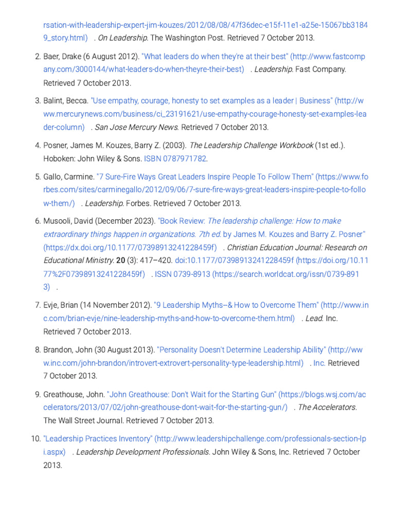 The Leadership Challenge - Wikipedia | PDF