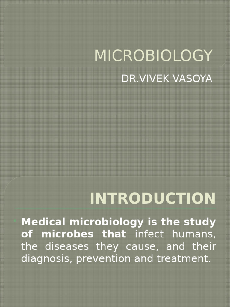 Lecture 1 Introduction To Microbiology | PDF | Microorganism | Microbiology