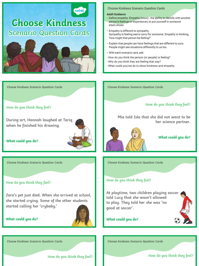 Kindness Scenario Question Cards | PDF