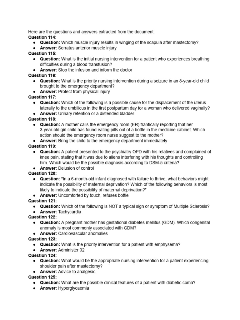 Pls Extract All The Questions and Answers... | PDF | Medicine | Medical ...