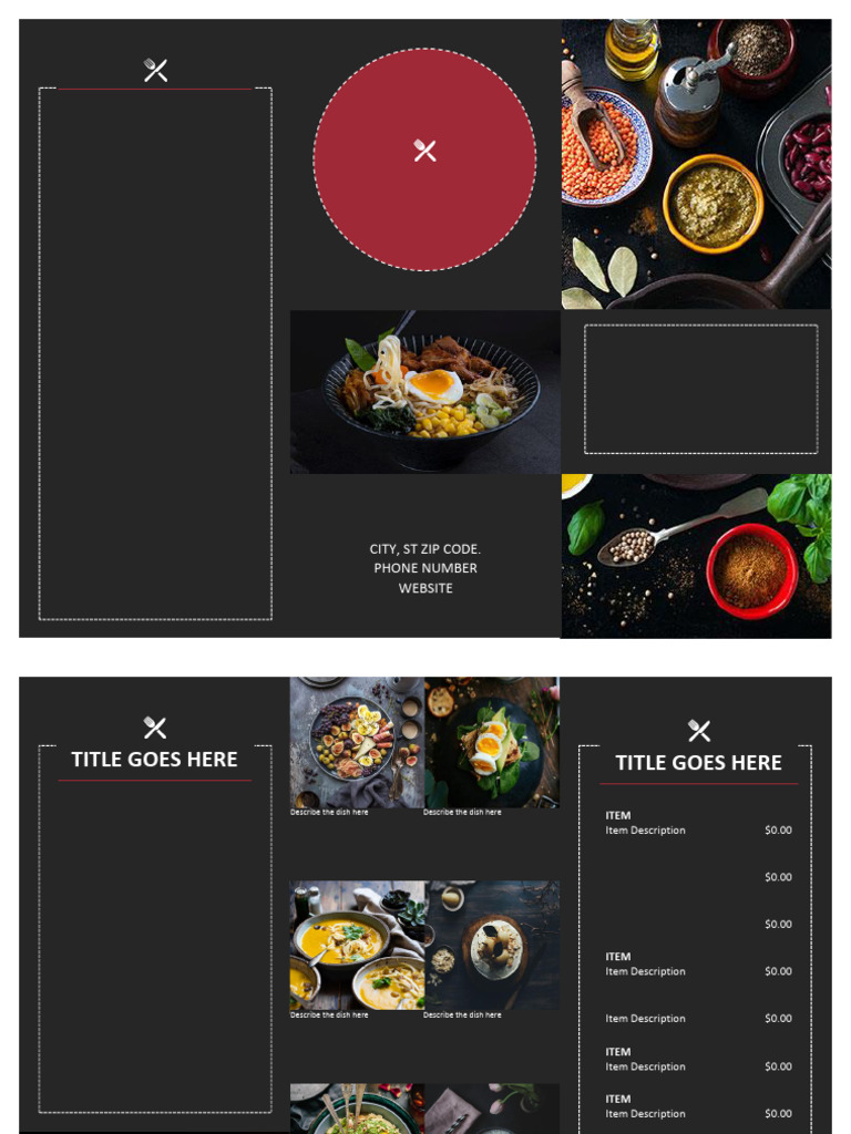 Menu Items and Descriptions Overview | PDF