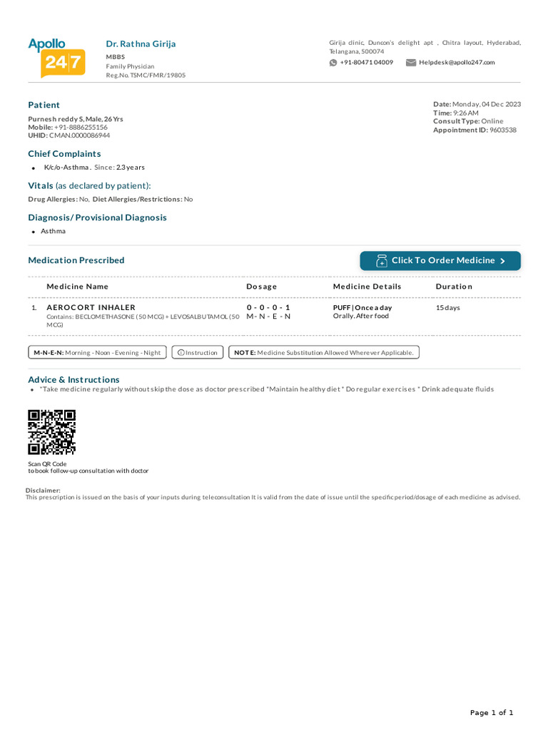 Prescription - 9603538 - 04 12 2023 - Apollo 2471701742530009 | PDF ...