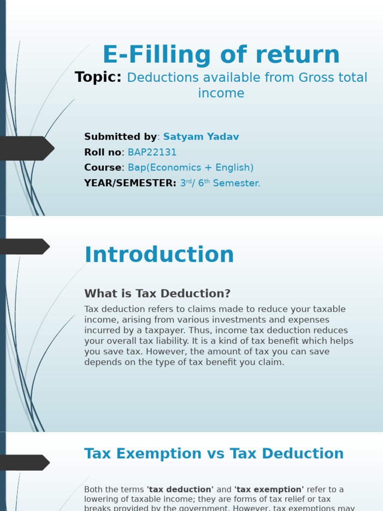 E-Filling of Return | PDF | Tax Deduction | Taxes