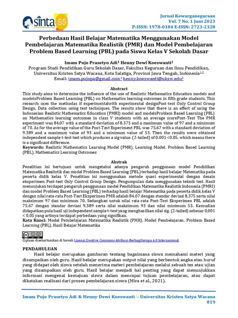 088 +Perbedaan+Hasil+Belajar+Matematika+Menggunakan+Model+Pembelajaran ...