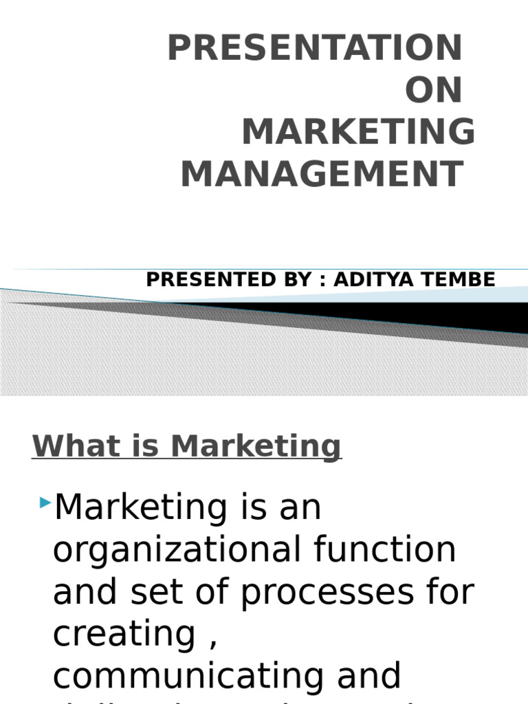 Marketing Management Overview and Concepts | PDF | Marketing | Market ...