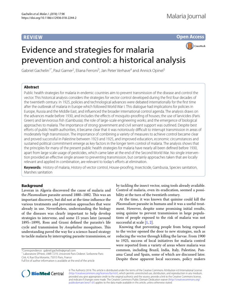 Historical Strategies for Malaria Control | PDF | Malaria