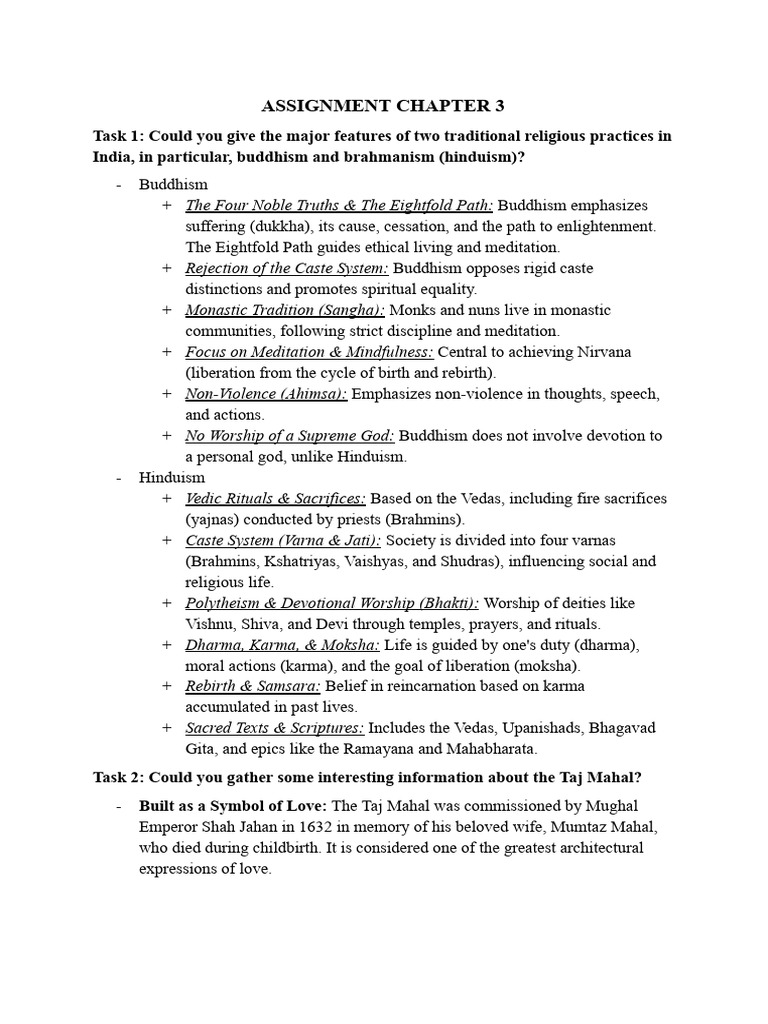 (World Civilization History) ASSIGNMENT CHAPTER 3 | PDF | Moksha | Ahimsa