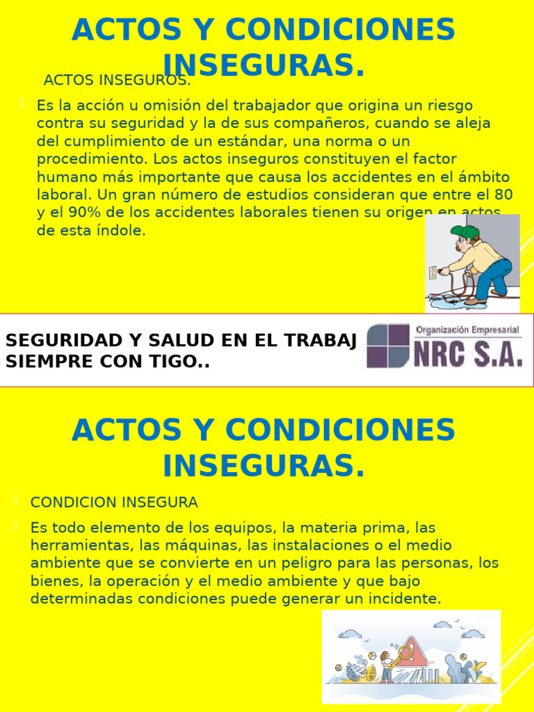 Actos y Condiciones Inseguras Laborales | PDF