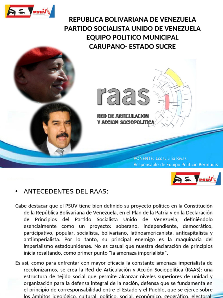 RAAS: Estrategia del PSUV para la Defensa Nacional | PDF | Venezuela ...