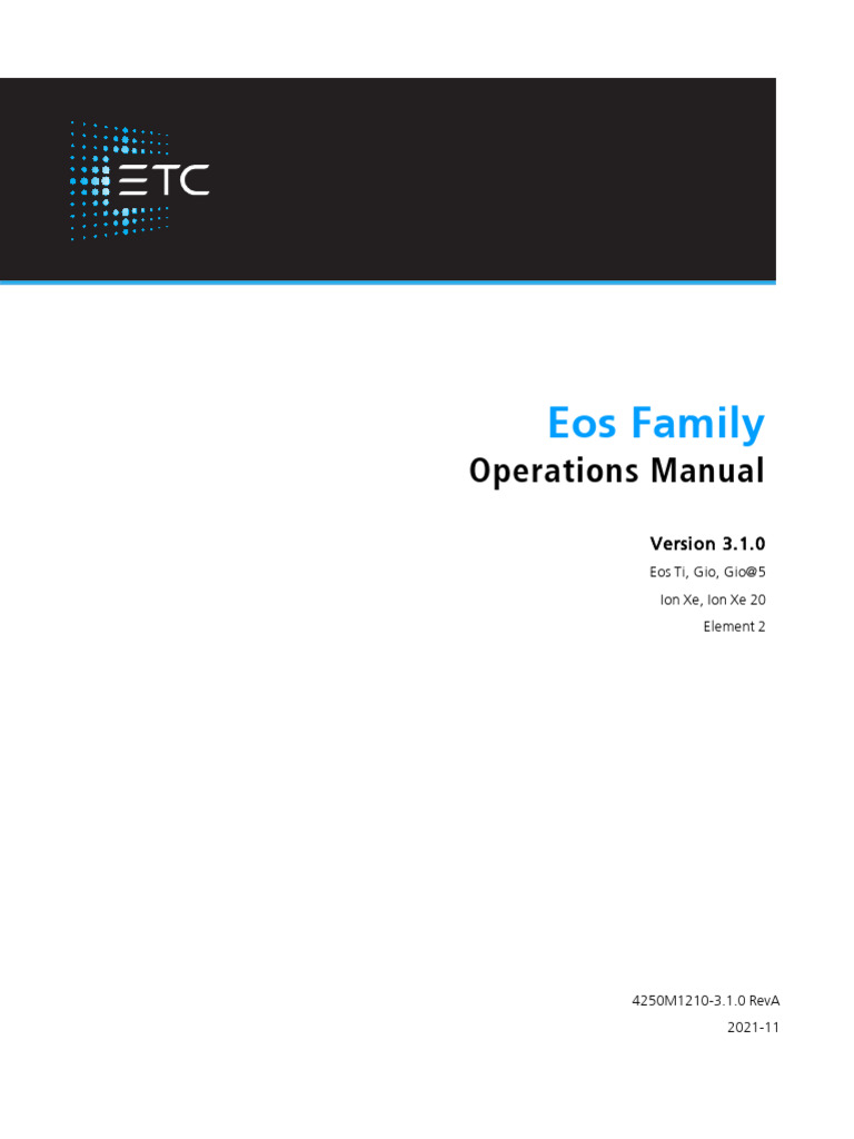 Eos Family Operations Manual 3.1.0 | PDF | Command Line Interface ...