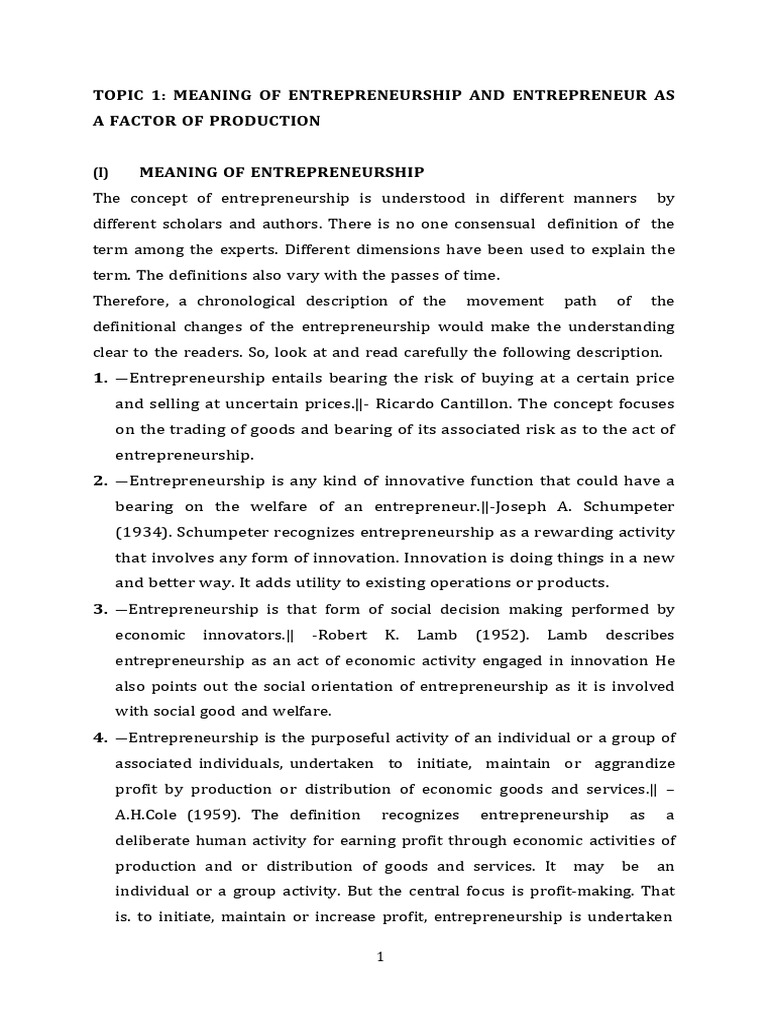 Understanding Entrepreneurship Concepts | PDF | Entrepreneurship ...