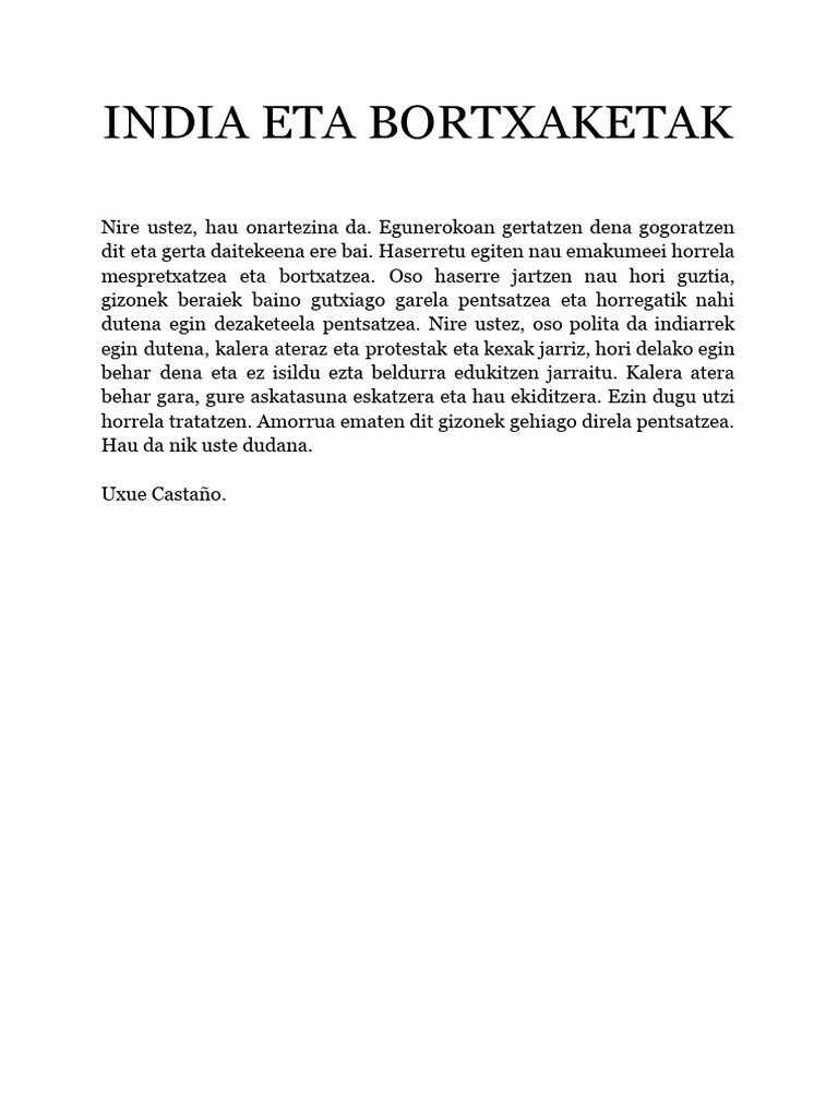 India Eta Bortxaketak | PDF