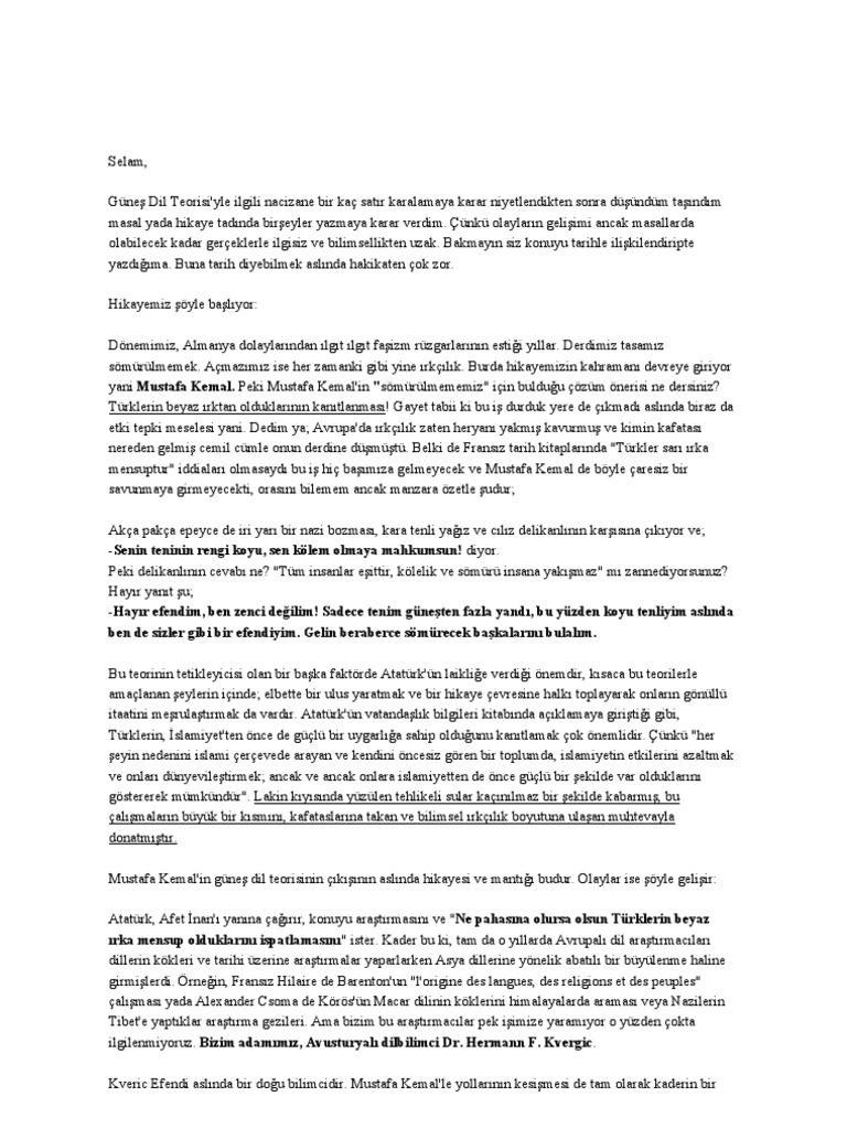 gunes dil teorisi pdf