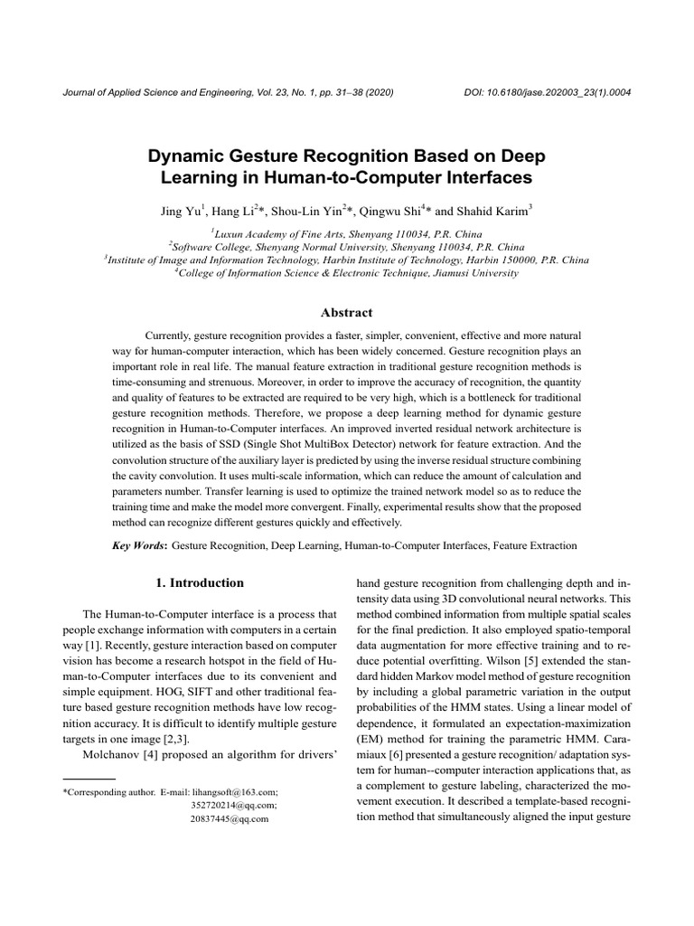 Dynamic Gesture Recognition Based On Deep Learning in Human-To-Computer ...