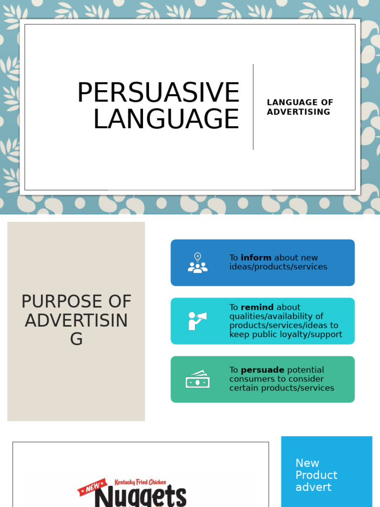 LANGUAGE OF ADVERTISING | PDF | Advertising | Target Audience