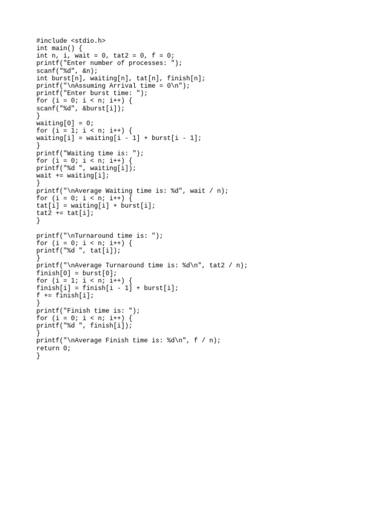 Fcfs Scheduling | PDF