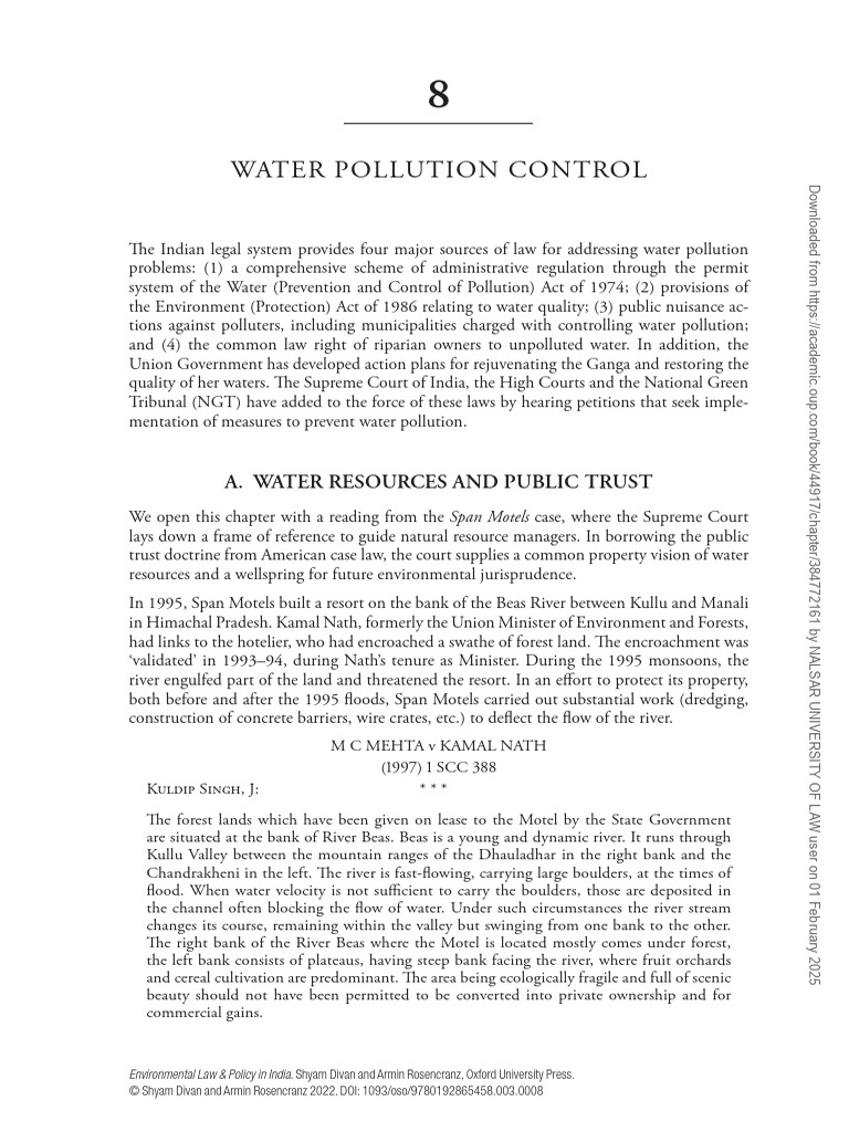 Water Pollution Control in India | PDF | Sewage Treatment | Sewage