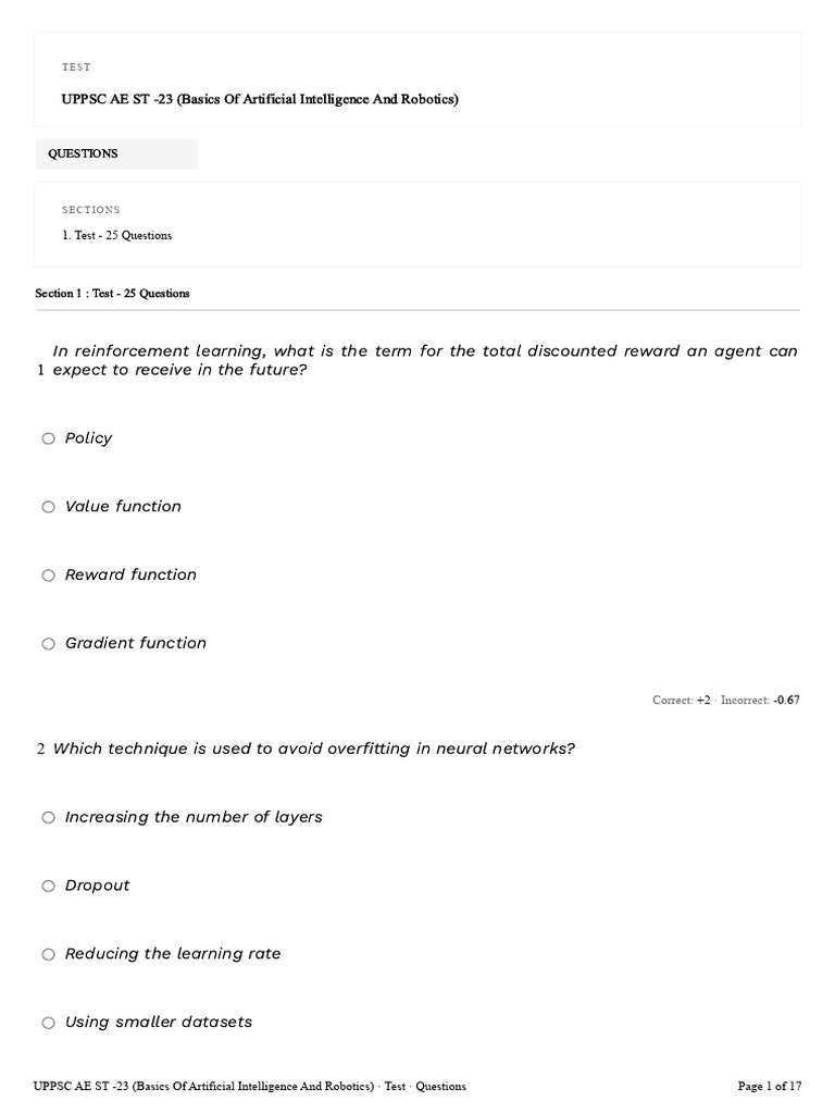 Practice Questions AI & Robotics | PDF | Artificial Intelligence ...