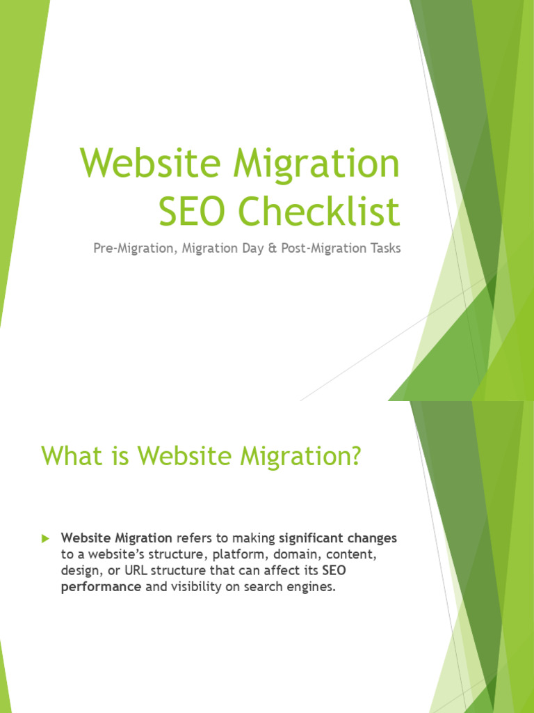 Website Migration SEO Checklist Guide | PDF | Search Engine ...