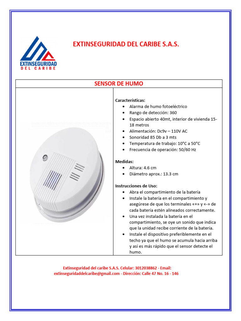 Sensor de Humo 4 Hilos: Características y Uso | PDF