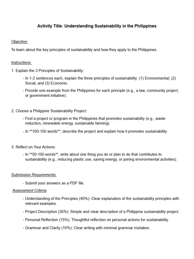 Midterm Assignment #2 PEE Understanding Sustainability | PDF