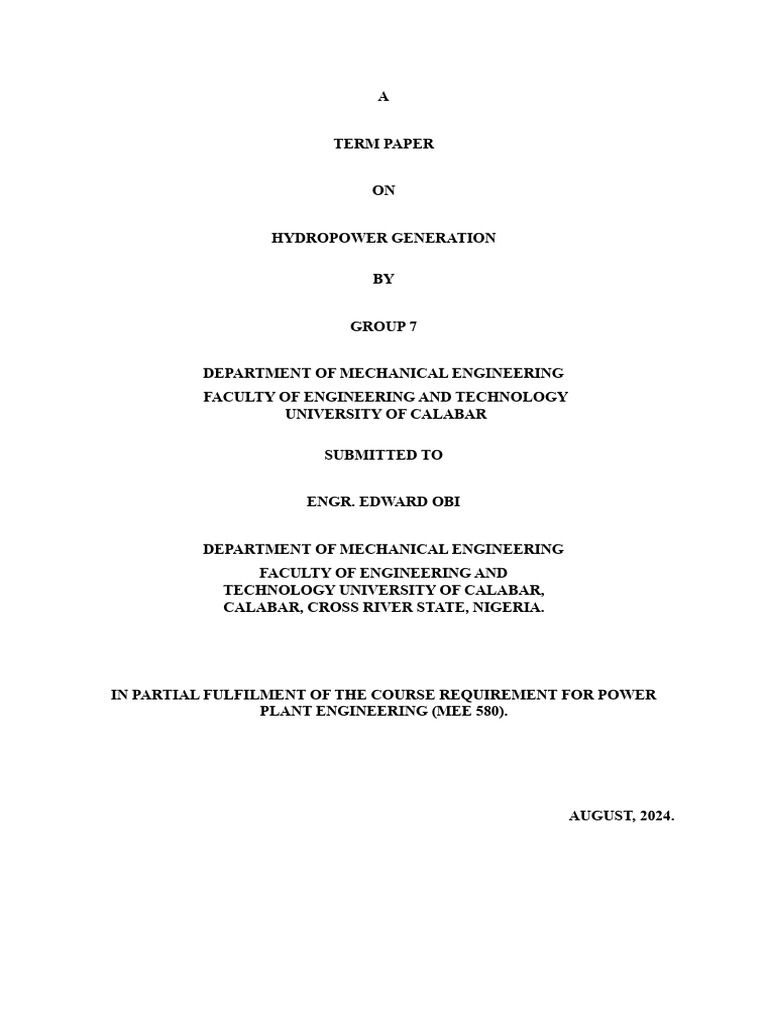 Hydropower Generation - Final | PDF | Hydroelectricity | Power Station