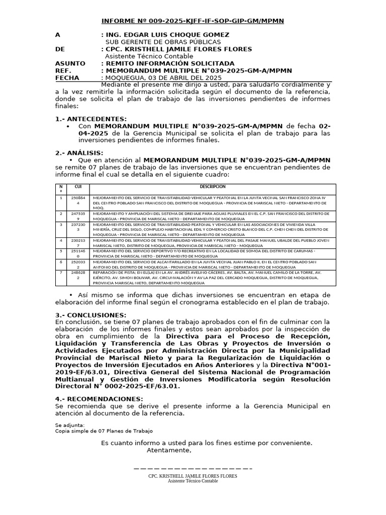 Informe #009 | PDF