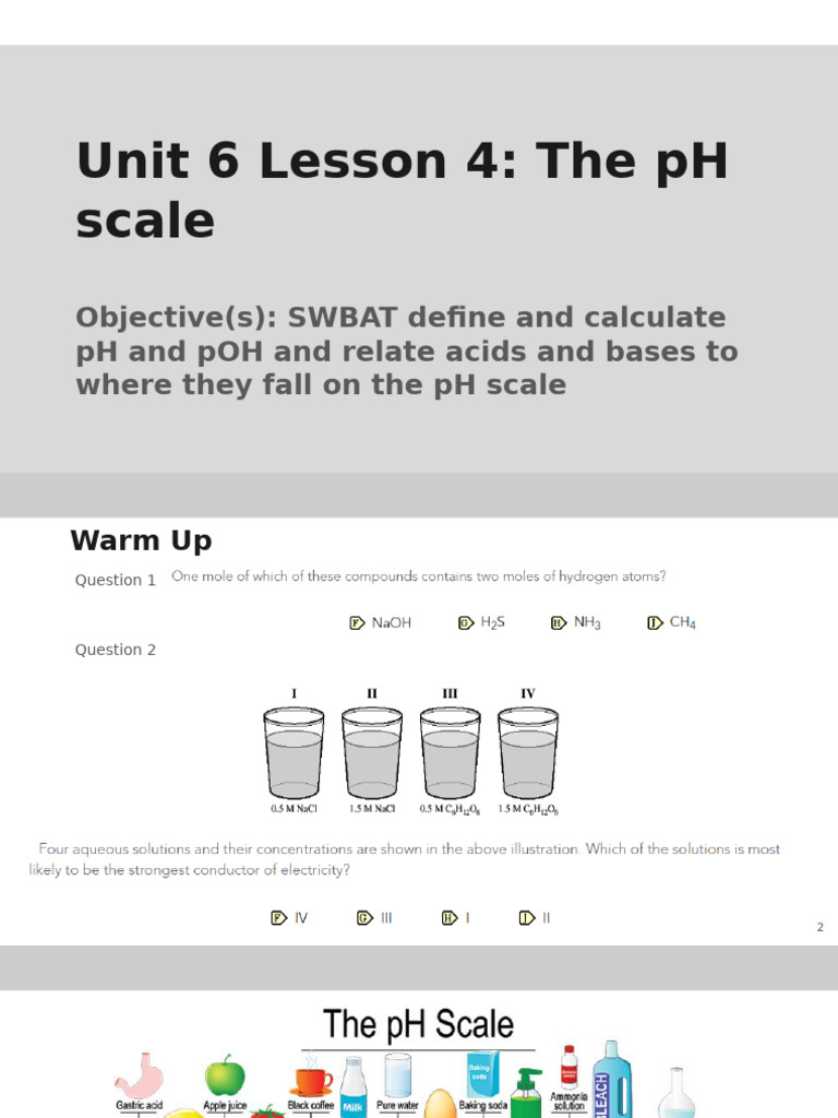 PH and POH Calculations | PDF | Ph | Chemistry