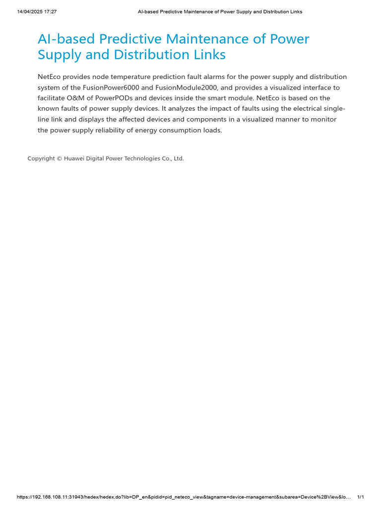 AI-based Predictive Maintenance of Power | PDF