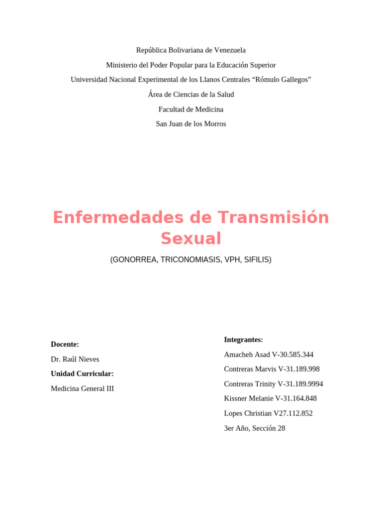 ETS (Med. General) | PDF | Infección transmitida sexualmente | Medicina ...
