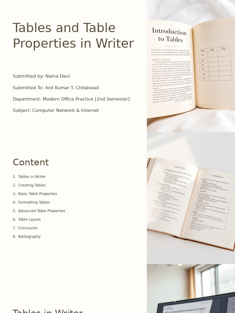 Tables and Table Properties in Writer | PDF | Page Layout | Data
