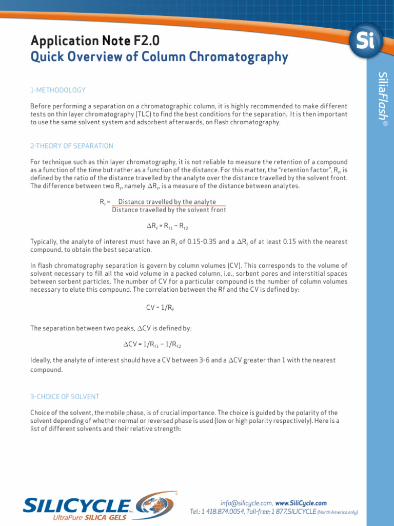 Column Chromatography Overview Guide | PDF | Chromatography | Solvent