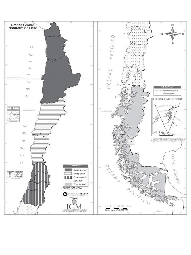 Mapa Zonas Naturales de Chile | PDF