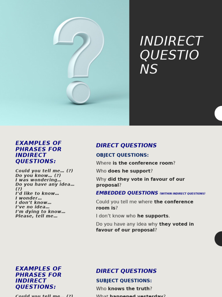 Indirect Questions | PDF | Question
