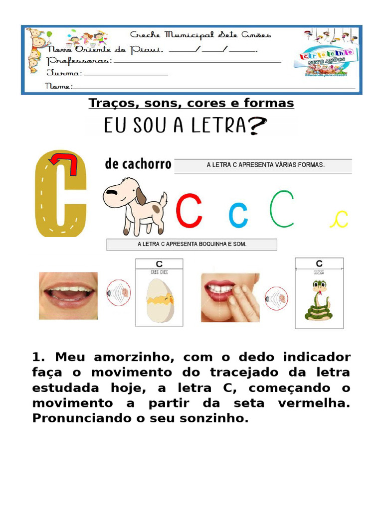 Atividades com a Letra C para Crianças | PDF