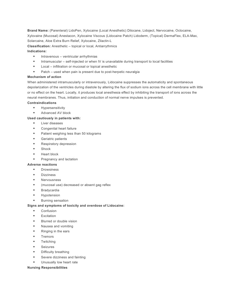 Lidocaine essay image