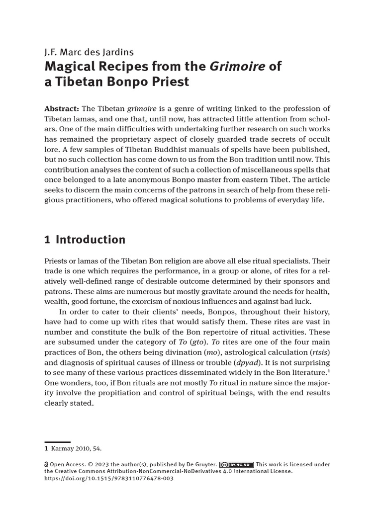 Tibetan Bonpo Magical Recipes Explained | PDF | Tibetan Buddhism
